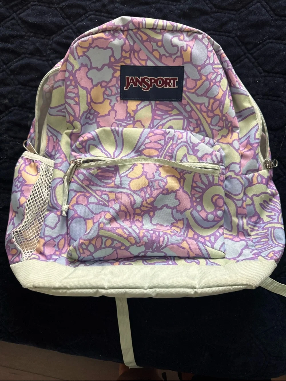 Jansport Lavender & Pink Floral Pattern Backpack